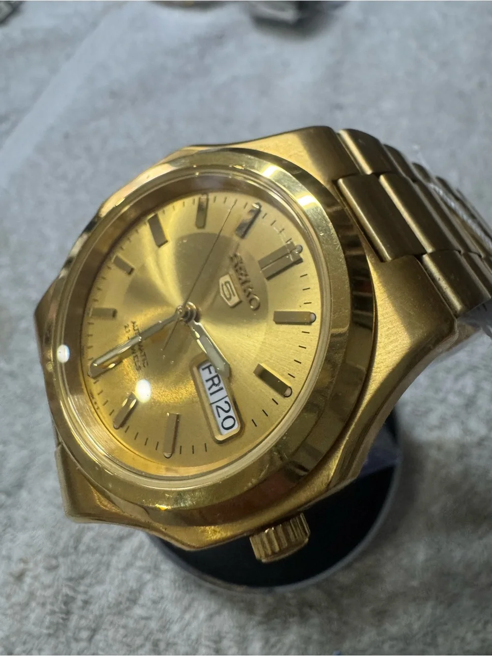 Seiko Gold Tone Men's Automatic Watch with Day-Date